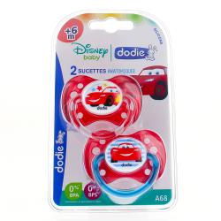 DODIE Duo Sucettes +6 mois anatomiques silicone Cars REF A68