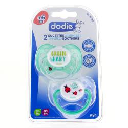 DODIE Sucettes +6 mois anatomiques Nature silicone x2 REF A91