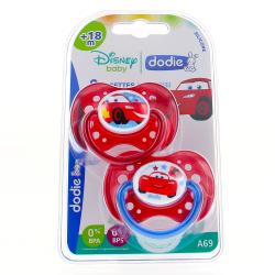 DODIE Duo Sucettes +18 mois anatomiques silicone Cars REF A69
