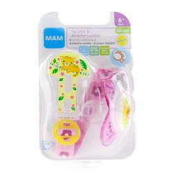 MAM Kit sucette & attache-sucette +6 mois anatomique silicone