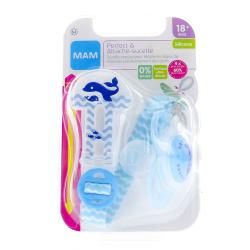 MAM Kit sucette & attache-sucette +18 mois anatomique silicone