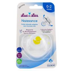 LUC ET LEA Sucette silicone symétrique 0-2mois Canard