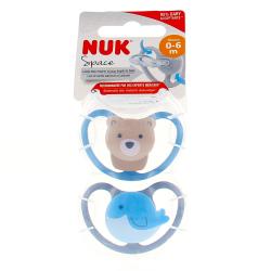 NUK Space Sucette Chat+Hérisson 0-6mois
