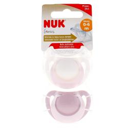 NUK Sucettes Genius lot de 2 fille physio plus 0-6 mois