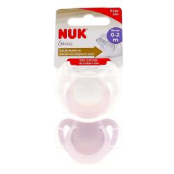 NUK Sucettes Genius lot de 2 fille physio plus 0-2 mois