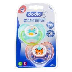 DODIE Duo Sucettes +6 mois anatomiques silicone cirque A84