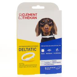 CLEMENT THEKAN Deltatic Collier chien antiparasitaires collier blanc 35 cm très petit chien