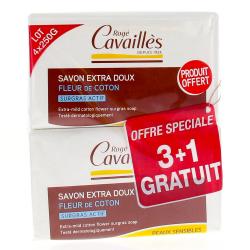 ROGÉ CAVAILLÈS Savon pain surgras extra doux fleur de coton x3 250gr +1grauit