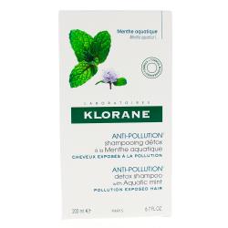 KLORANE Menthe aquatique bio - Shampooing détox anti-pollution flacon 200ml