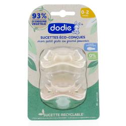 DODIE Sucettes éco-conçues beige 0/2 mois x2