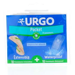 URGO Pocket 10 pansements extensibles + 10 pansements waterproof