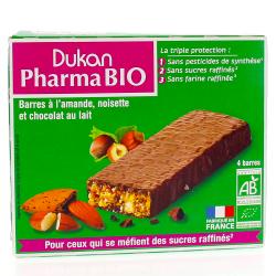 DUKAN Barres à l'amande, noisette et chocolat au lait Bio 30gr x4