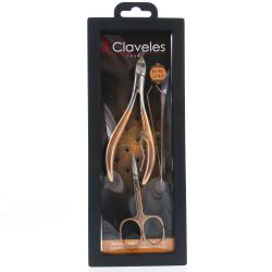 3 CLAVELES Kit Ciseaux à envies, pince à ongles et pince à épiler crabe
