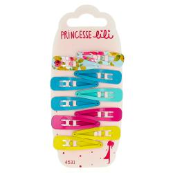 PRINCESSE LILI Barrettes clic clac multi couleurs x10