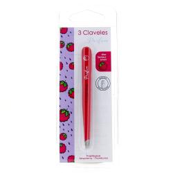 3 CLAVELES Pince à épiler biais 9,5cm parfum framboise