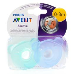 AVENT Sucettes soothie garçon 0 à 3 mois x2