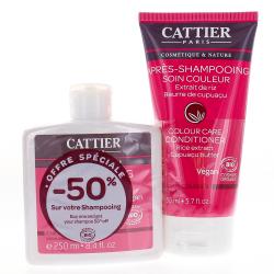 CATTIER Après shampooing soin couleur Tube 150ml + Shampooing couleur flacon 250ml Offre spéciale