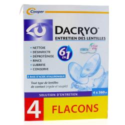 COOPER Dacryo Solution d'entretien des lentilles flacons 4 x 360ml