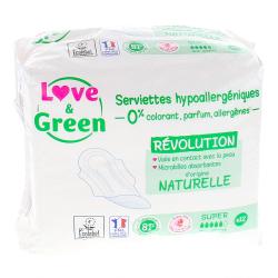 LOVE&GREEN Serviettes Hypoallergéniques Super x12