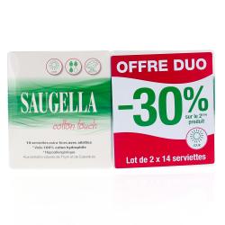 SAUGELLA Cotton touch - Serviettes hygiéniques Jour Lot de 2x 14