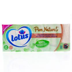 LOTUS Pure Natural 10 étuis de 9 mouchoirs