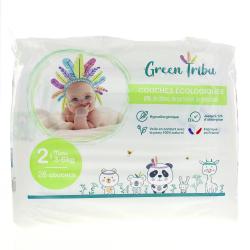 GREEN TRIBU Couches écologiques taille 2 - 3 à 6kg x28