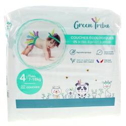 GREEN TRIBU Couches écologiques taille 4 - 7 à 18kg x22