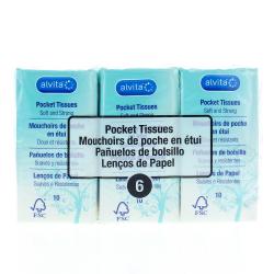 ALVITA Mouchoirs blancs en papier doux 6 paquets de 10