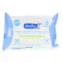DODIE Hygiène et Soin - Lingettes nettoyantes à l'eau paquet de 20 lingettes
