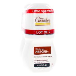 ROGE CAVAILLES Déodorant Absorb+ invisible 48h offre spéciale lot de 2