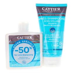 CATTIER Après shampooing volume Tube 150ml + Shampooing volume flacon 250ml Offre spéciale