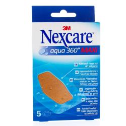 NEXCARE Aqua 360° Pansement étanche à l'eau et aux bactéries 5 pansements maxi