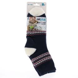 AIRPLUS Aloe Cabin Socks Chaussettes Homme X1 Paire bleue bande tricolore