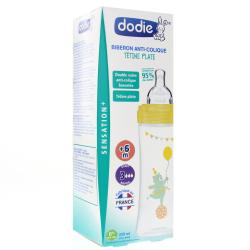 DODIE Biberon Sensation+ anti-colique tétine plate 330ml jaune