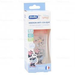 DODIE Biberon Initiation+ anti-colique avec tétine ronde 3 vitesses 270ml minnie