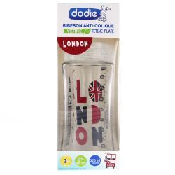 DODIE Biberon Sensation+ en verre anti-colique tétine plate 270ml londres
