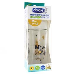 DODIE Biberon Sensation+ en verre anti-colique tétine plate 270ml new york