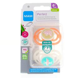 MAM Duo Sucettes +6 mois perfect silicone ref 70