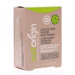 NATORIGIN Fond de teint poudre bio avec pinceau n°12 cashmere