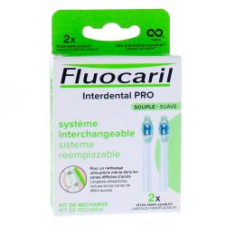 FLUOCARIL Interdental Pro -  Système Interchangeable tête de brosse à dents souple x2