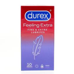 DUREX Feeling Extra - Préservatifs Fins Et Extra Lubrifiés 10 préservatifs