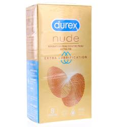 DUREX Nude - 8 préservatifs extra lubrification