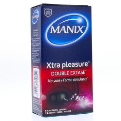 MANIX Xtra pleasure - Préservatifs double extase x12
